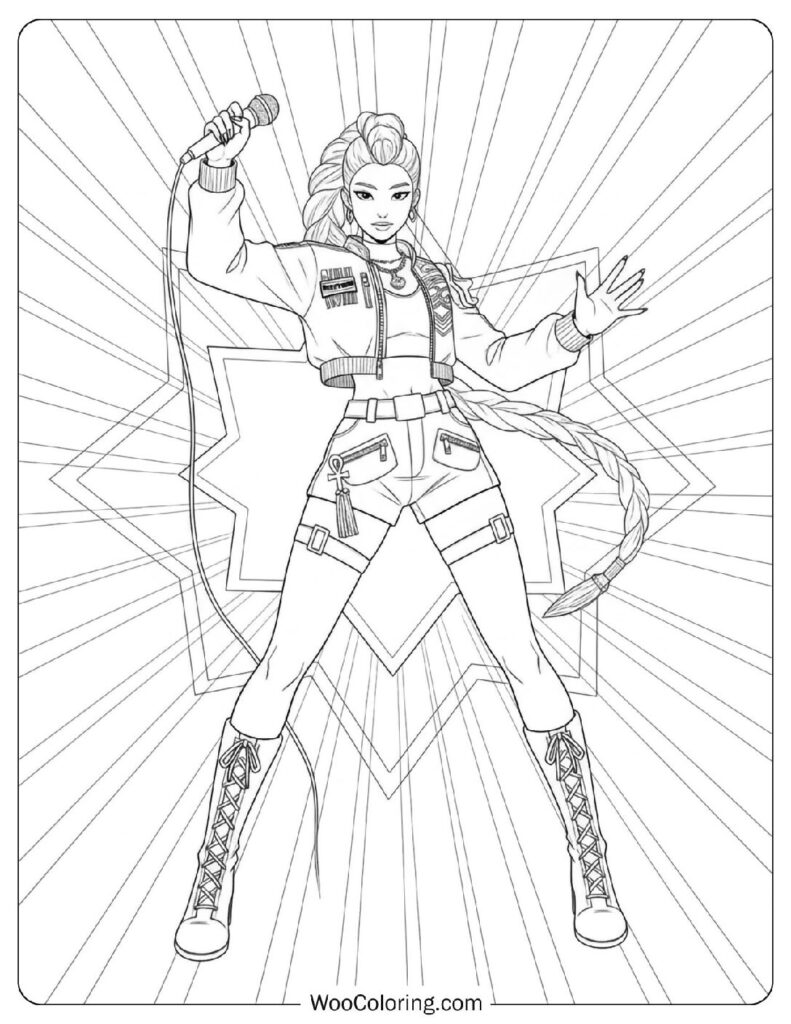 Rumi KPop Demon Hunters shining on stage during a live concert