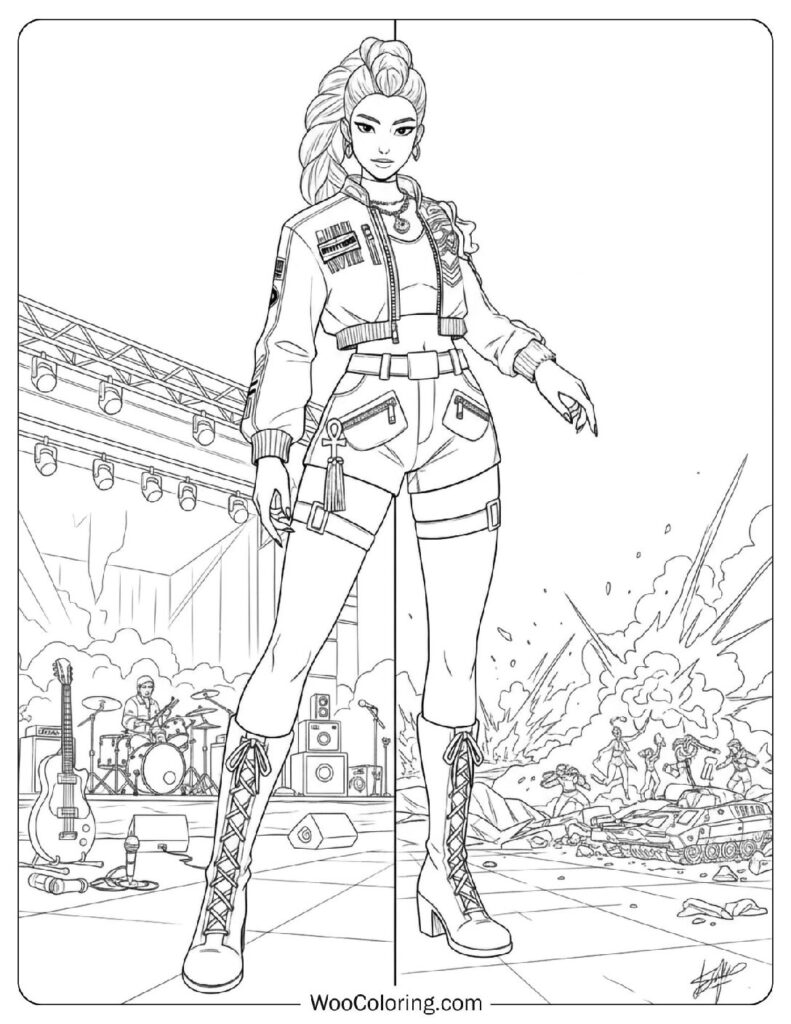 Rumi star torn between two contrasting worlds Coloring Sheet for Girls