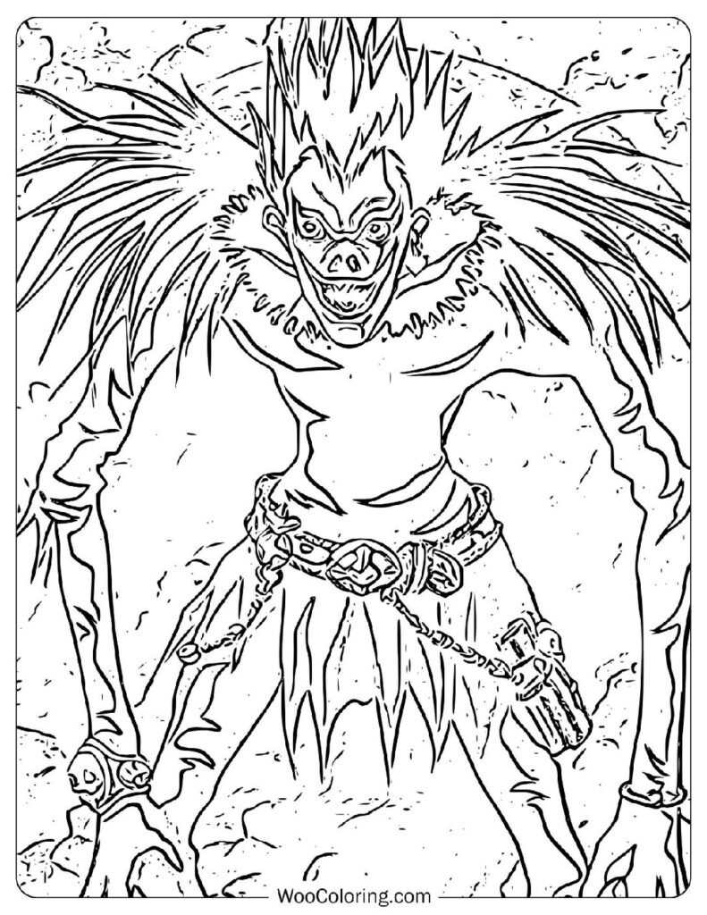 Ryuk – The Mischievous Shinigami from Death Note To Color