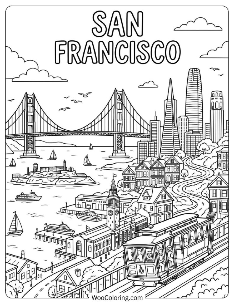 San Francisco Skyline with Golden Gate Bridge and Bay Area