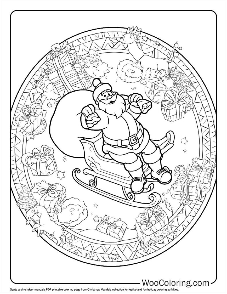 100 Christmas Mandala coloring pages Free PDF To Print - 97