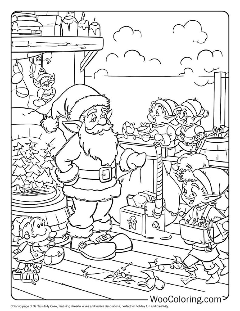 100  Santa coloring pages  Free PDF To Print  - 12