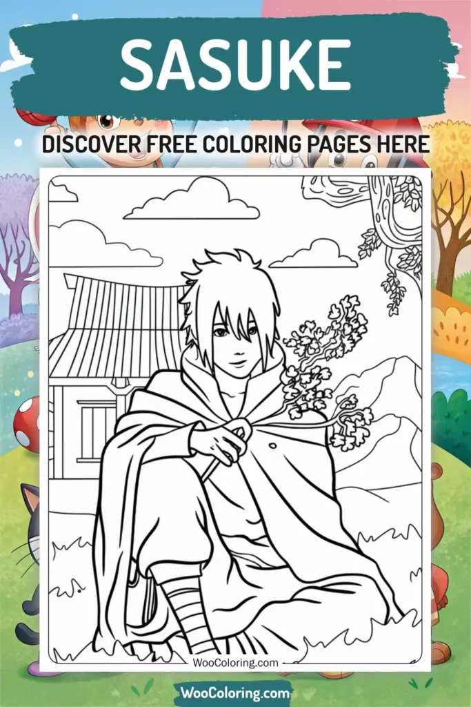 Sasuke coloring pages designs from TV Show