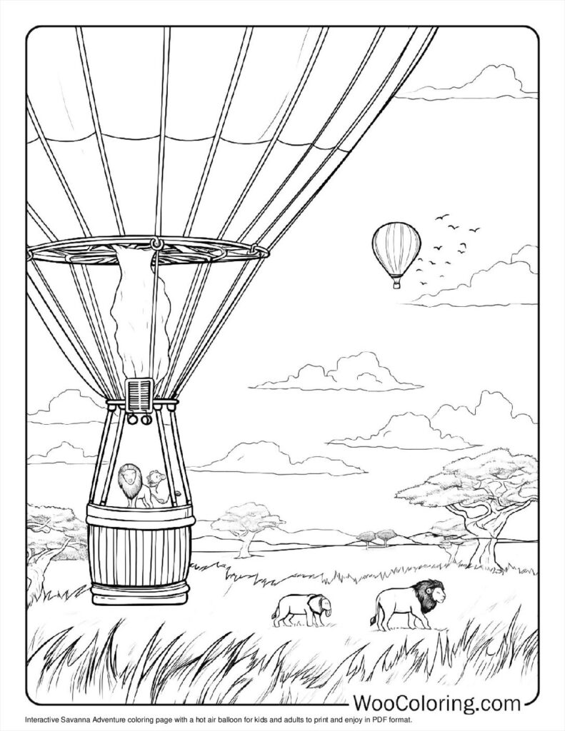 100  Hot Air Balloon coloring pages  Free PDF To Print  - 8