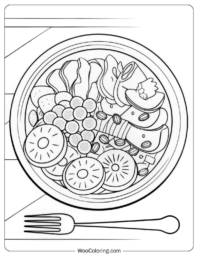 Food coloring page of Savory Asian Stir Fry