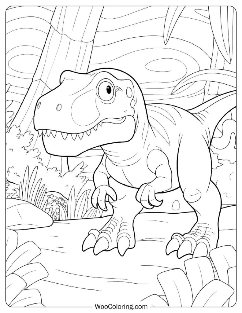 Scary Dinosaur Thrill Coloring Page