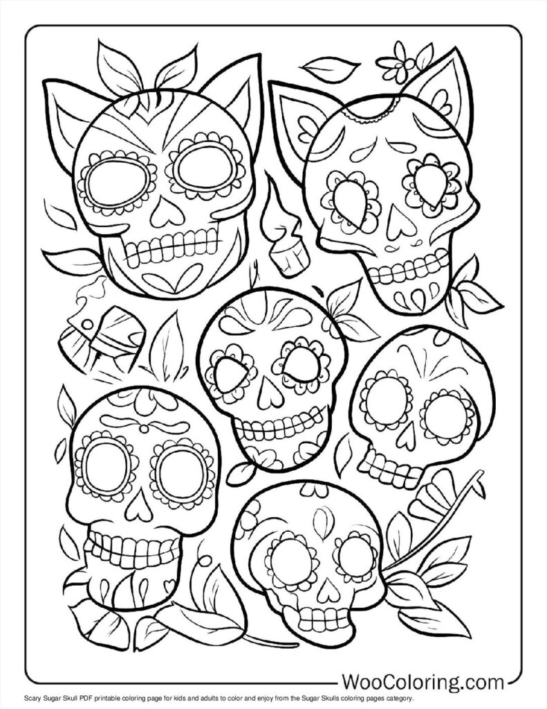 100  Sugar Skulls coloring pages  Free PDF To Print  - 57