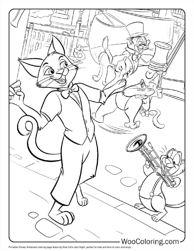 Scat Cat's Jazz Night To Color