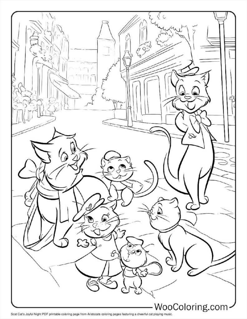 Scat Cat's Joyful Night Coloring In For Kids