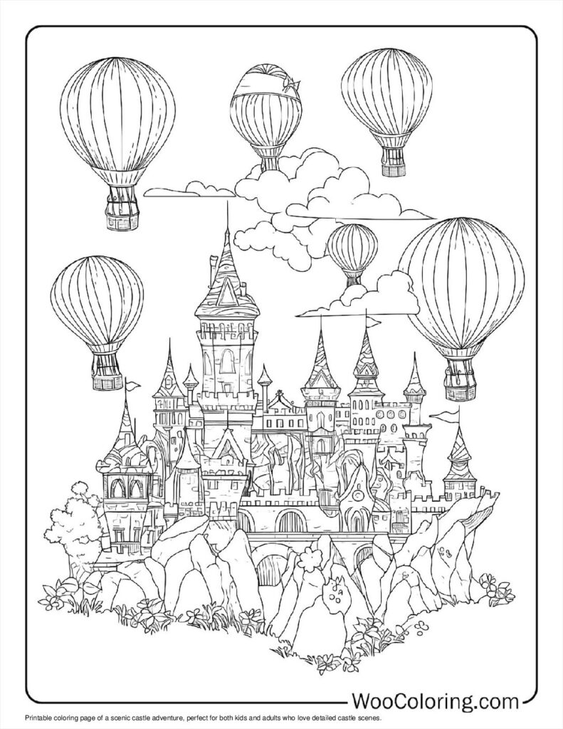 100  Castle coloring pages  Free PDF To Print  - 98