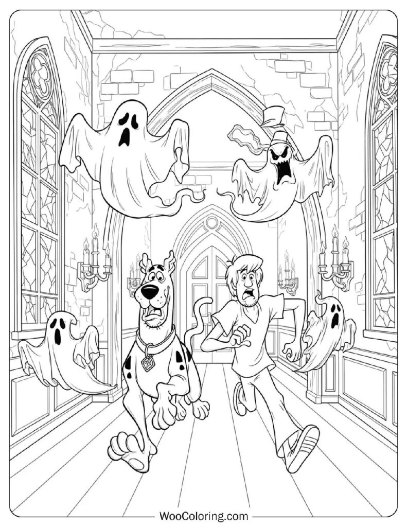Scooby-Doo Haunted Mansion Chase coloring page