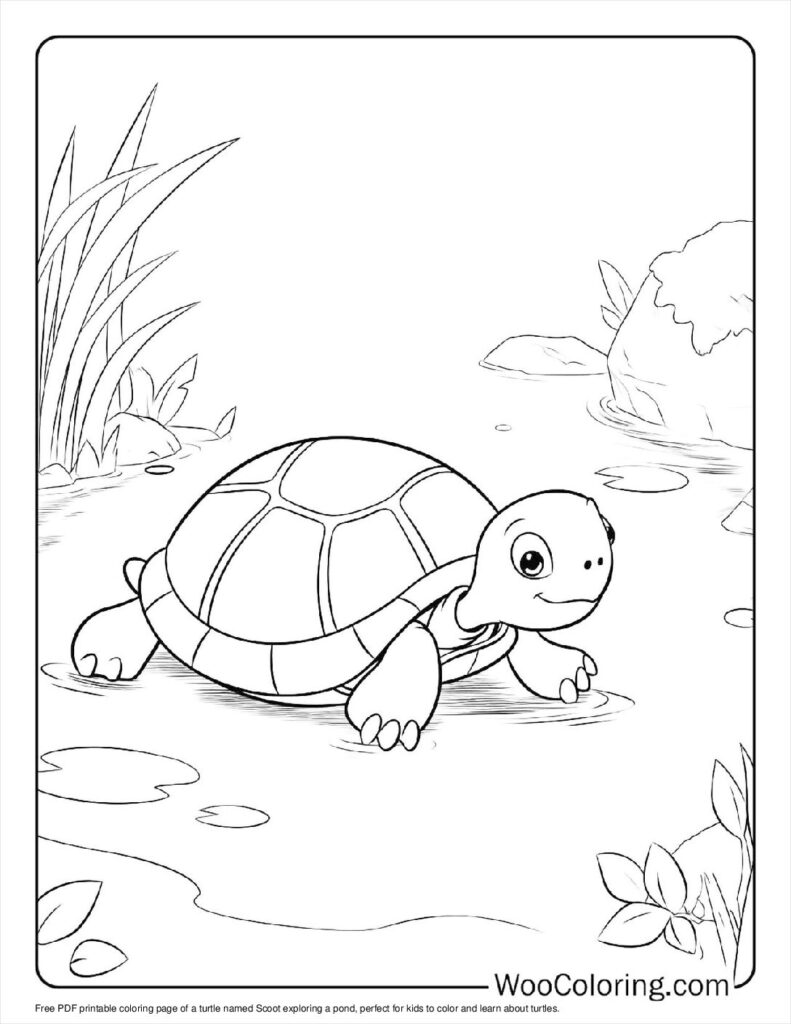 100  Turtle coloring pages  Free PDF To Print  - 91