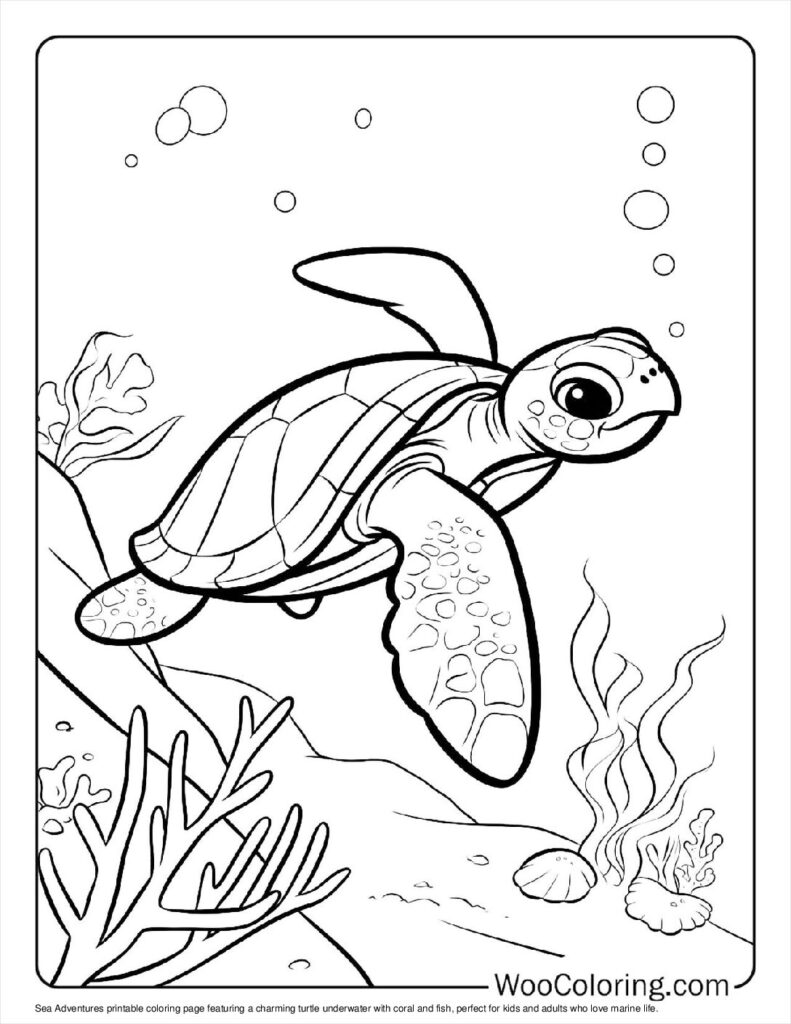 100  Turtle coloring pages  Free PDF To Print  - 57