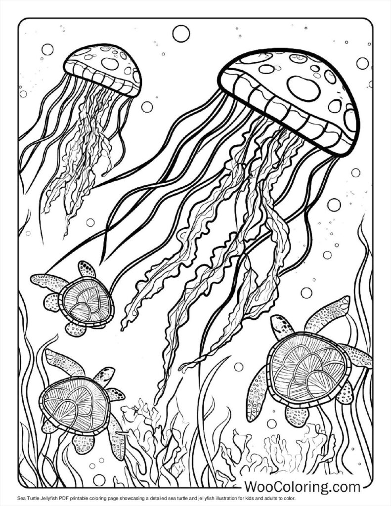 100  Jellyfish coloring pages  Free PDF To Print  - 15
