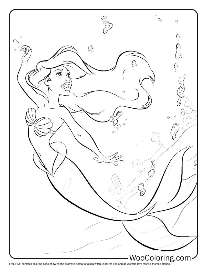 Sea Witch's Defeat Coloring Page