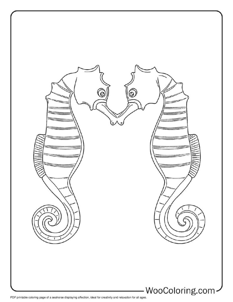 100  Seahorse coloring pages  Free PDF To Print  - 1