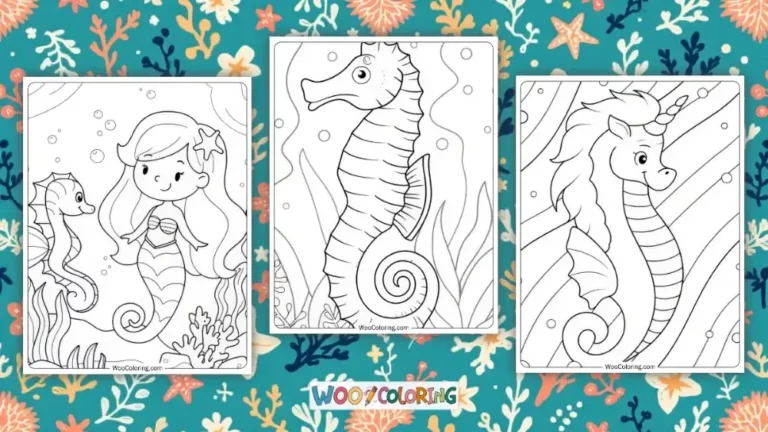 100  Seahorse coloring pages  Free PDF To Print  - 97