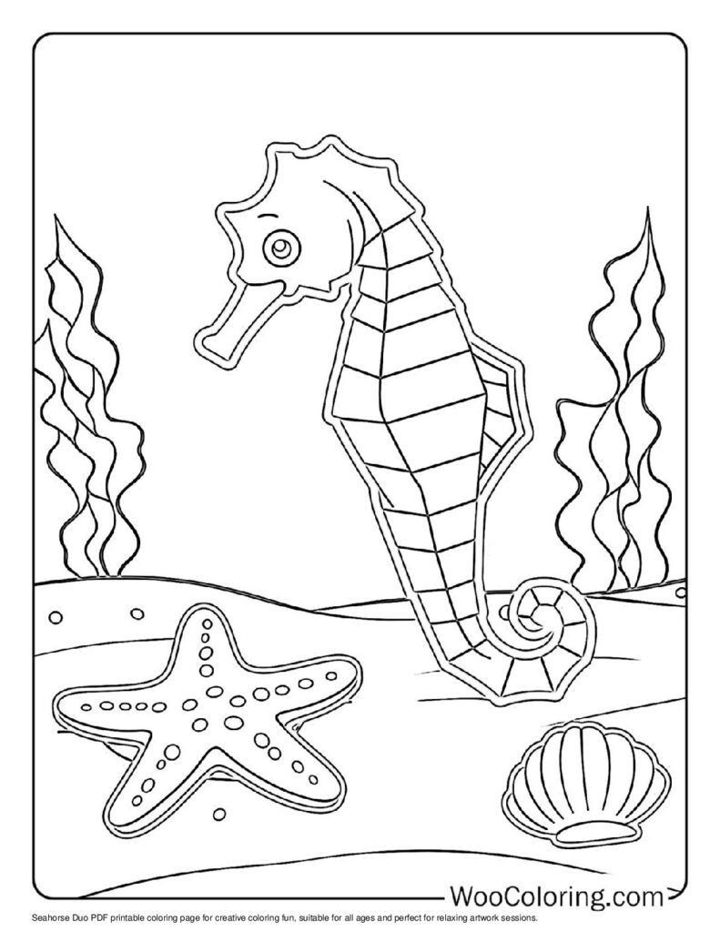 100  Seahorse coloring pages  Free PDF To Print  - 34