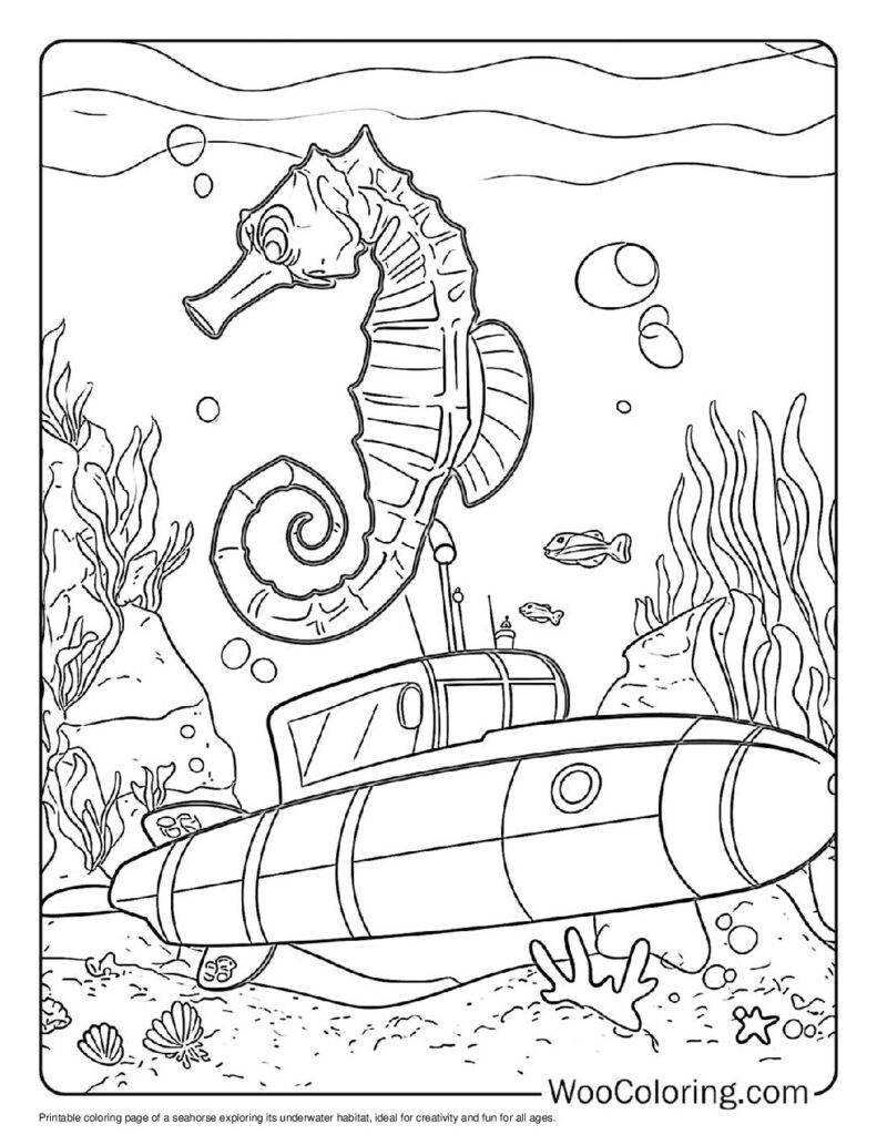 100  Seahorse coloring pages  Free PDF To Print  - 36