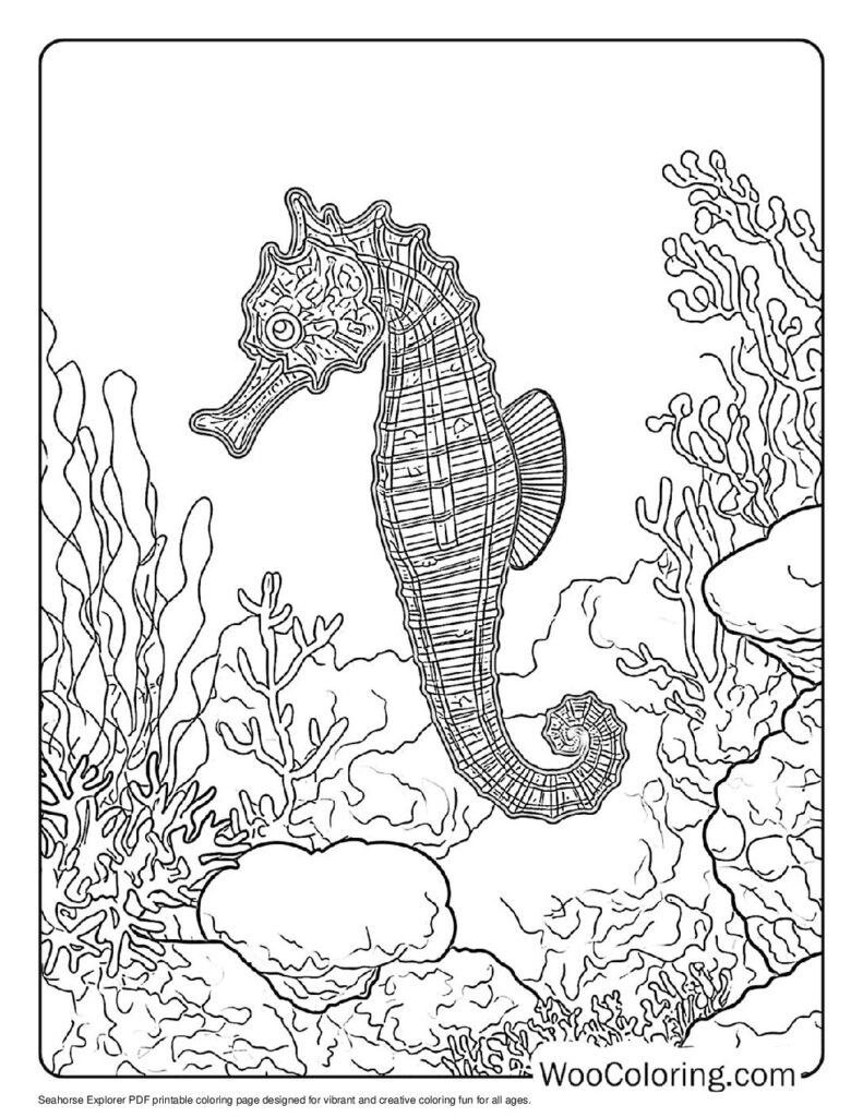 100  Seahorse coloring pages  Free PDF To Print  - 81