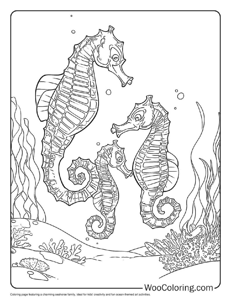 100  Seahorse coloring pages  Free PDF To Print  - 21