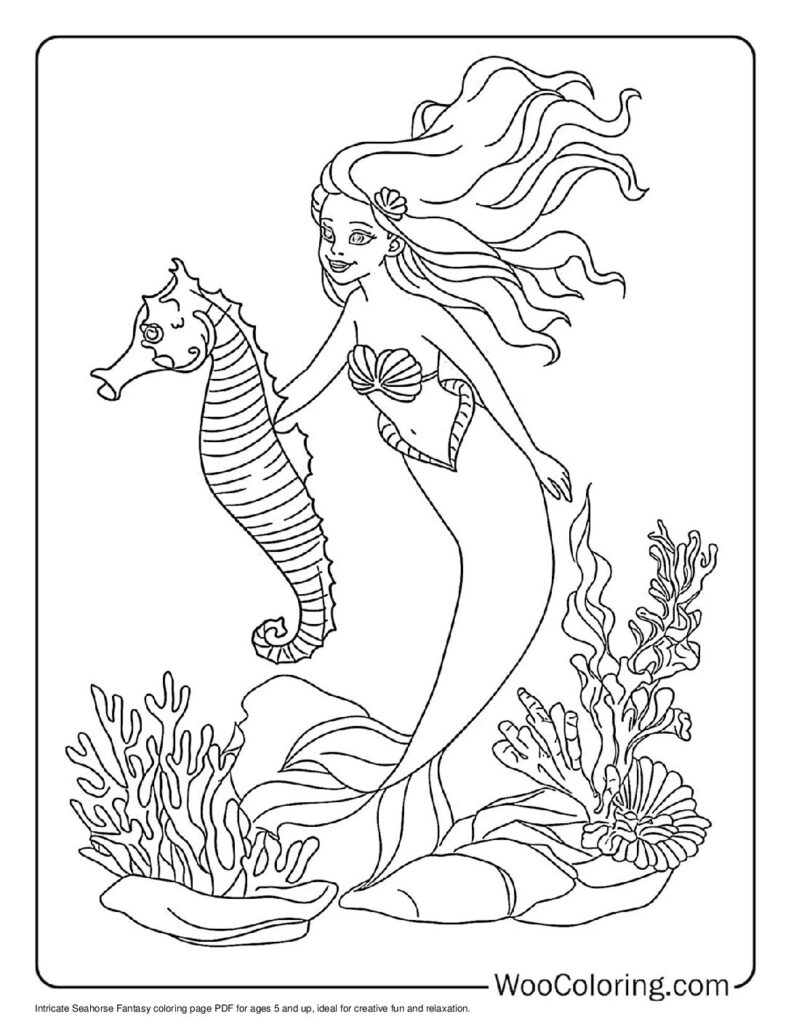 100  Seahorse coloring pages  Free PDF To Print  - 84