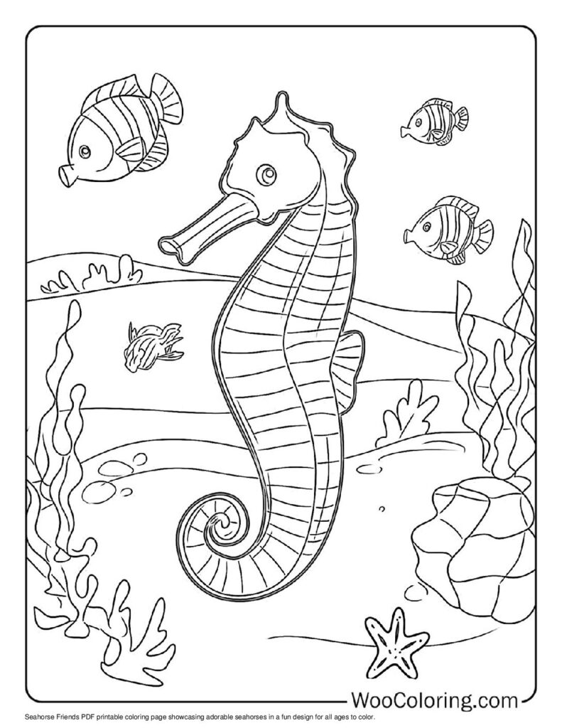100  Seahorse coloring pages  Free PDF To Print  - 81