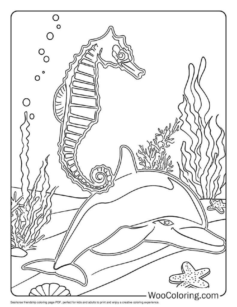 100  Seahorse coloring pages  Free PDF To Print  - 90