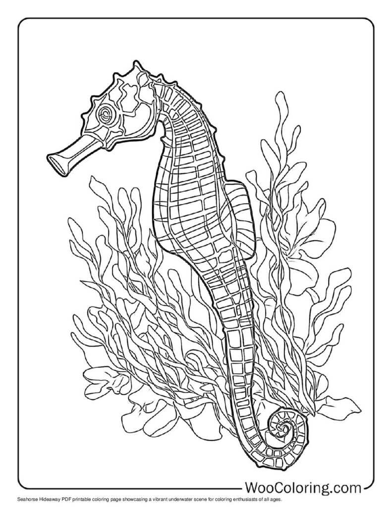 100  Seahorse coloring pages  Free PDF To Print  - 82