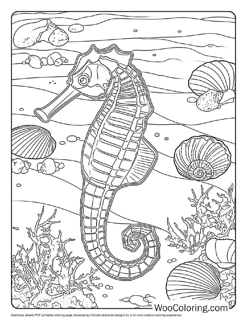 100  Seahorse coloring pages  Free PDF To Print  - 64