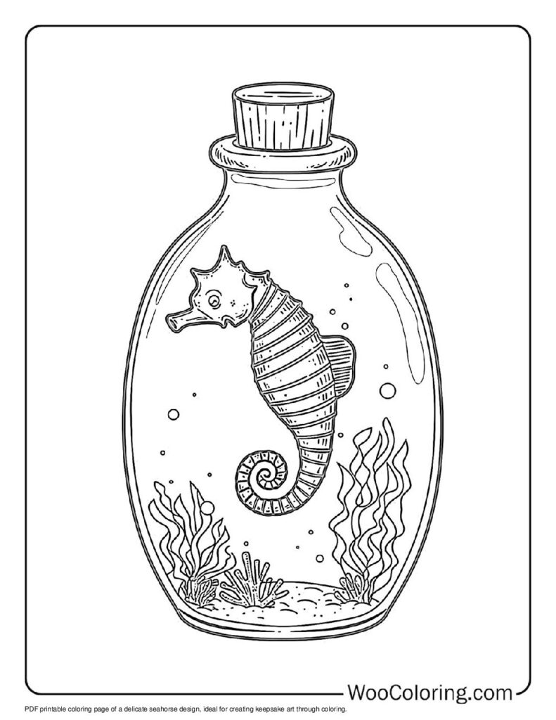 100  Seahorse coloring pages  Free PDF To Print  - 23