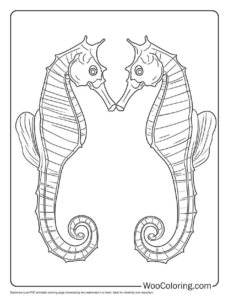 100  Seahorse coloring pages  Free PDF To Print  - 55