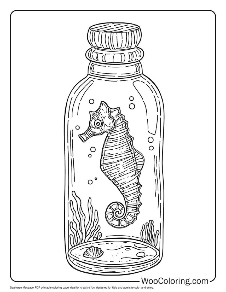 100  Seahorse coloring pages  Free PDF To Print  - 76