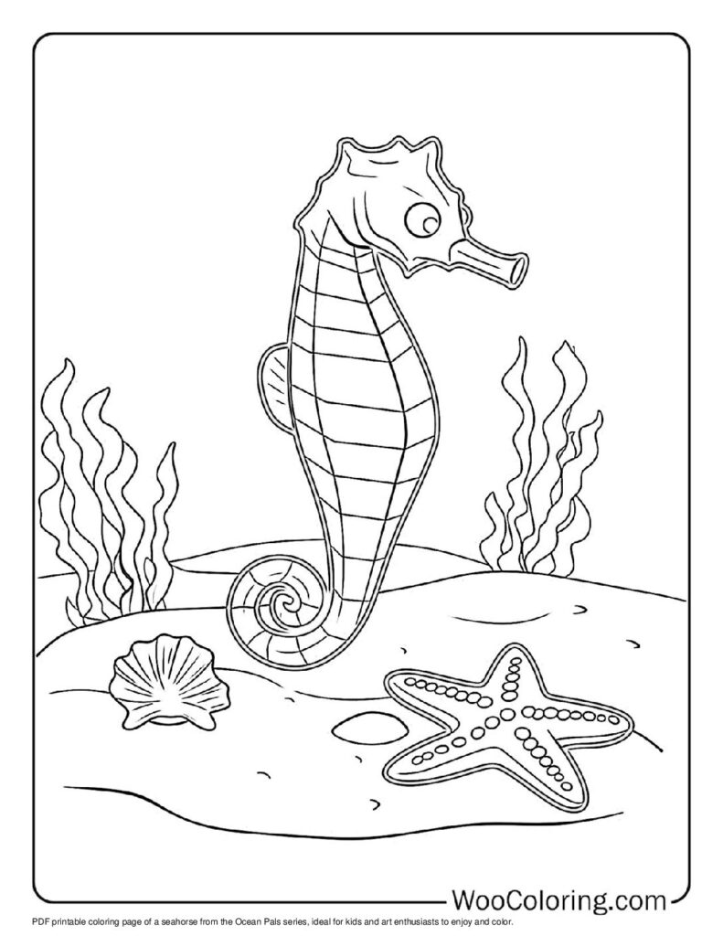 100  Seahorse coloring pages  Free PDF To Print  - 78