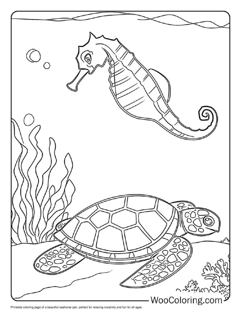 100  Seahorse coloring pages  Free PDF To Print  - 50