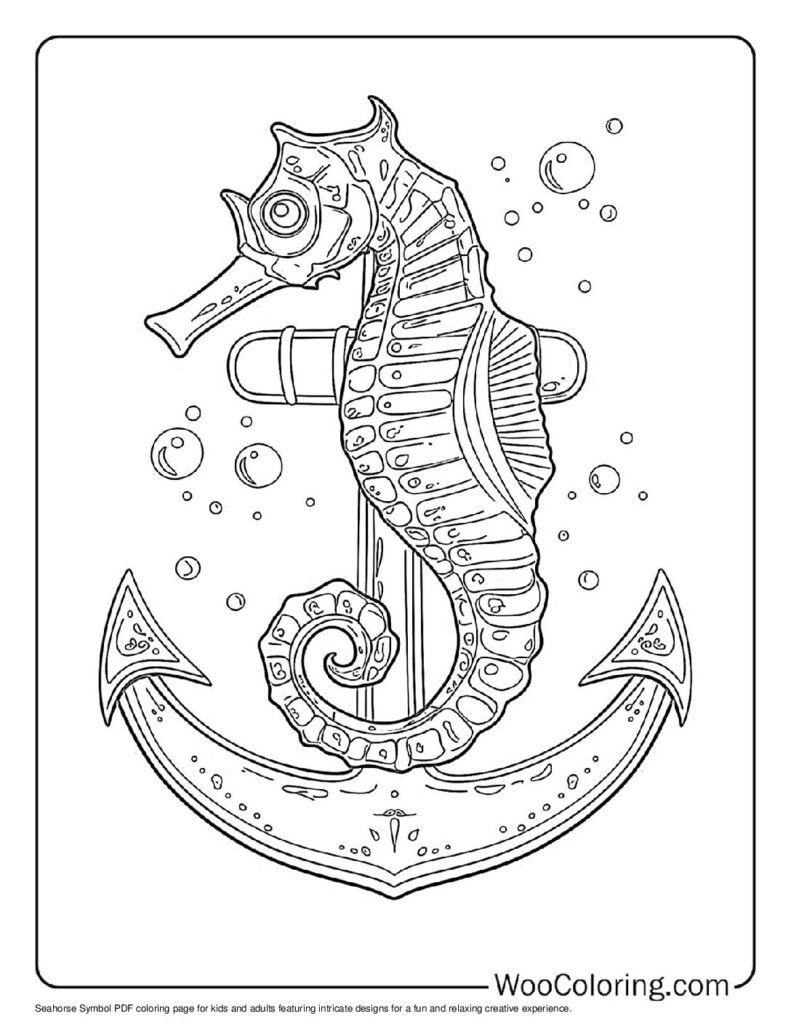 100  Seahorse coloring pages  Free PDF To Print  - 94