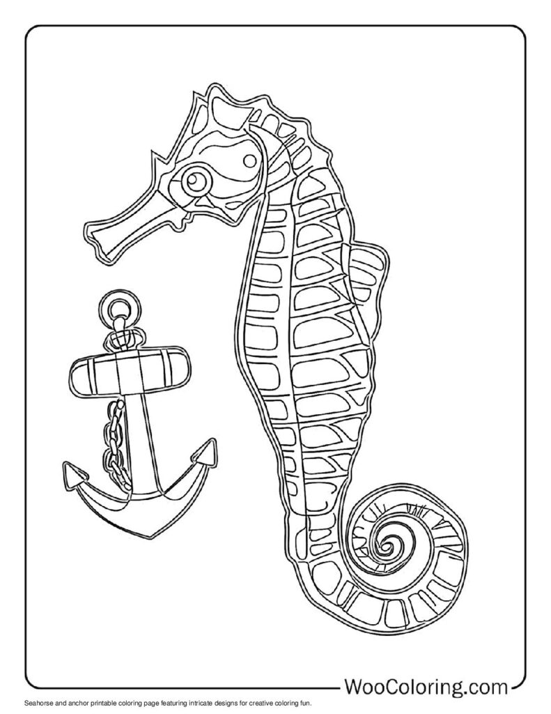 100  Seahorse coloring pages  Free PDF To Print  - 49