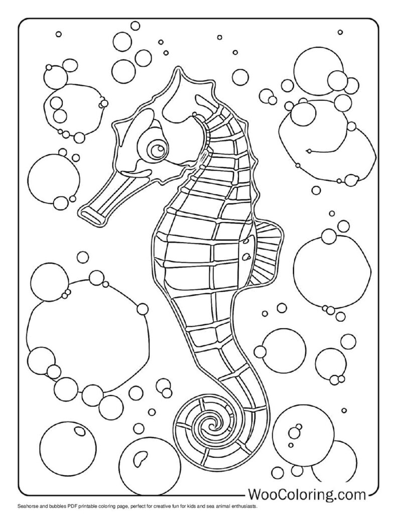 100  Seahorse coloring pages  Free PDF To Print  - 49