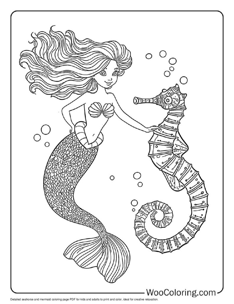 100  Seahorse coloring pages  Free PDF To Print  - 47