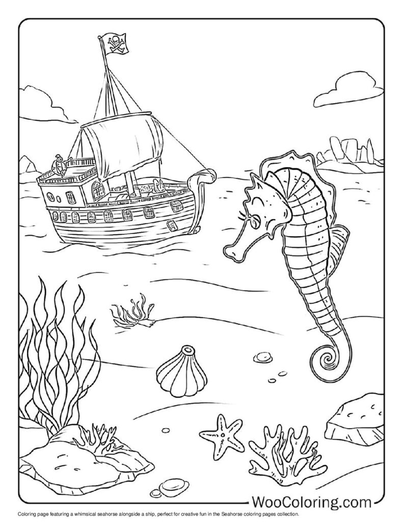 100  Seahorse coloring pages  Free PDF To Print  - 83