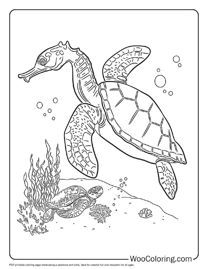 100  Seahorse coloring pages  Free PDF To Print  - 31