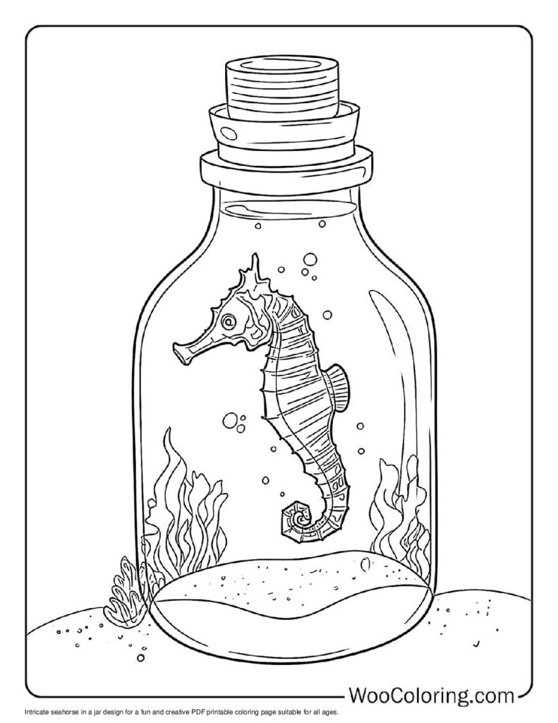 100  Seahorse coloring pages  Free PDF To Print  - 55
