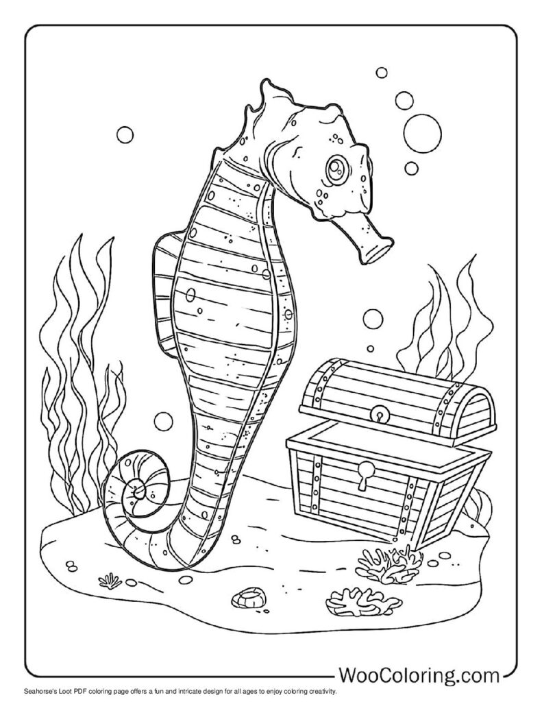 100  Seahorse coloring pages  Free PDF To Print  - 23