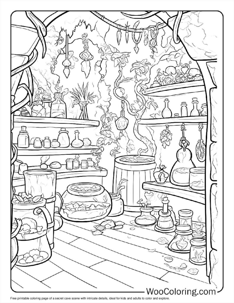 Secret Cave To Color