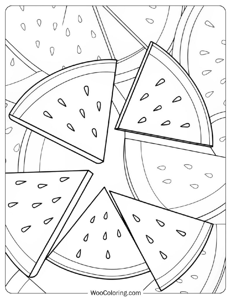 22 Watermelon Coloring Pages  Free PDF To Print  - 88