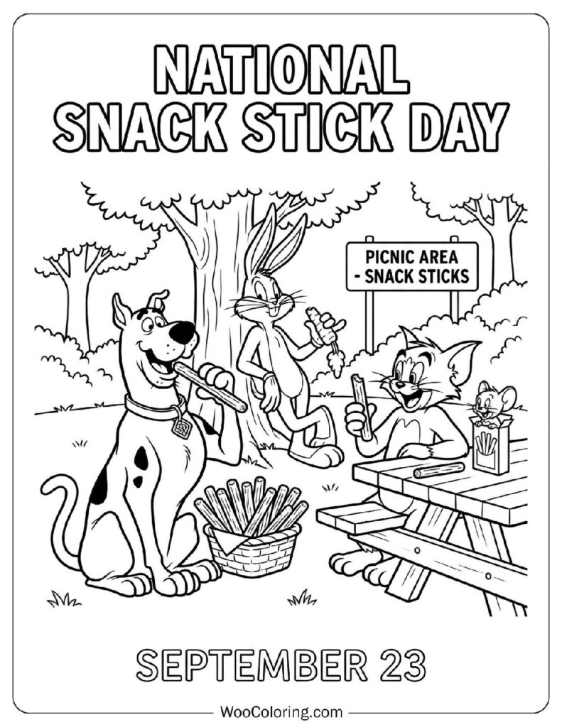 September 23 – National Snack Stick Day Coloring Page for Kids
