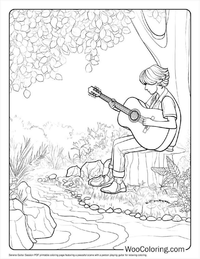 100  Guitar coloring pages  Free PDF To Print  - 51