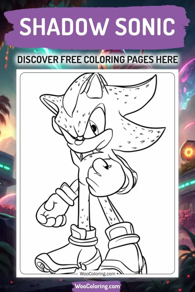 Shadow Sonic coloring pages designs from video game