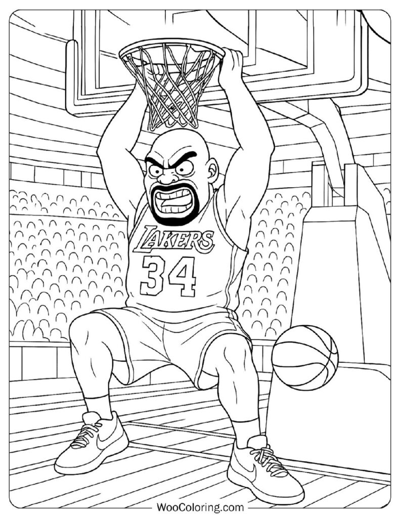 Shaquille O’Neal Dominating the Rim for Los Angeles Lakers