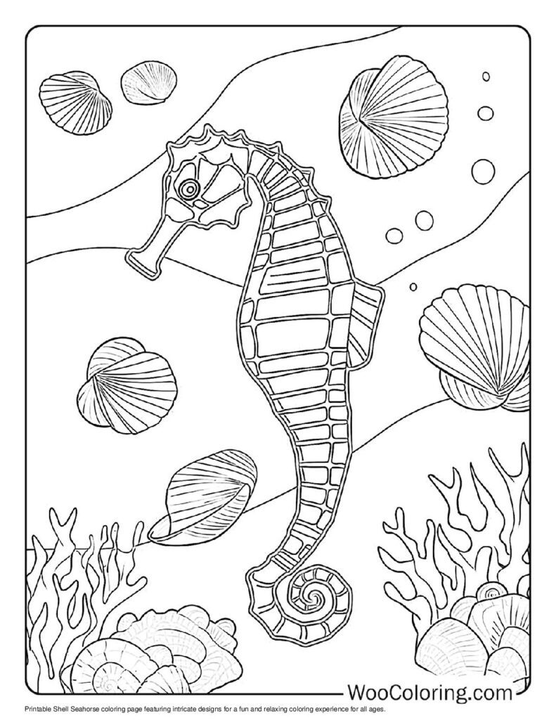 100  Seahorse coloring pages  Free PDF To Print  - 93